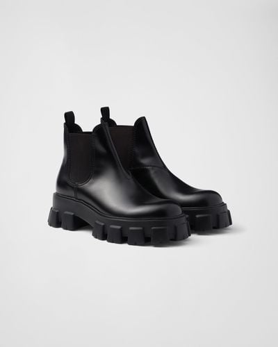 Prada Monolith Chelsea Boots - Black