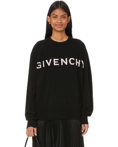 Givenchy Pull avec logo sur le devant | Noir