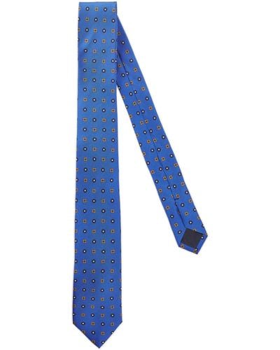AU PRINTEMPS PARIS Cravate graphique en soie - Bleu