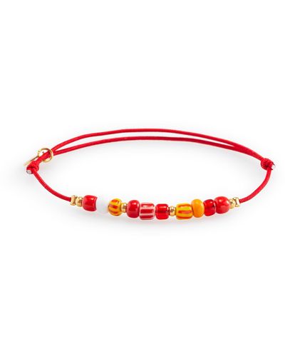 AU PRINTEMPS PARIS Bracelet avec perles fantaisie - Rouge