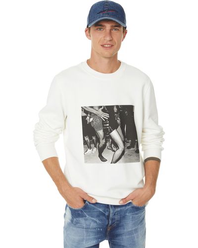 DIESEL Sweatshirt avec imprimé photo - Gris