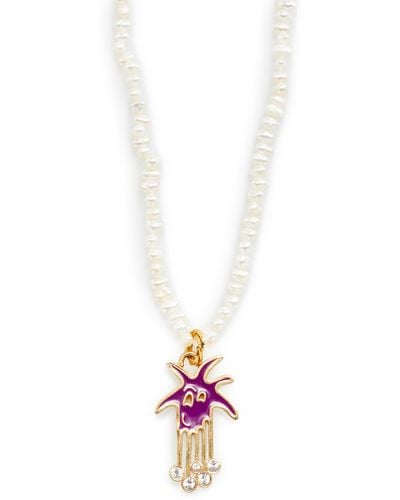 Palm Angels Collier Douby - Blanc