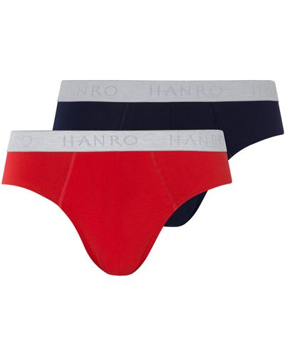 Hanro Lot de 2 slips en coton - Rouge