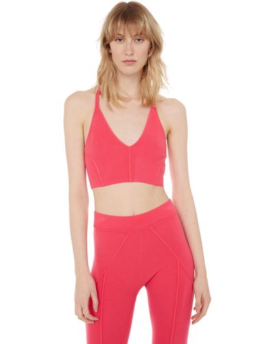 Helmut Lang Top cropped sans manches - Rouge