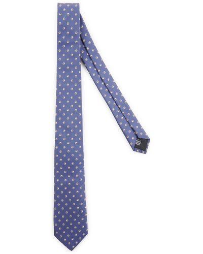 Cerruti 1881 Cravate à motif en soie - Bleu
