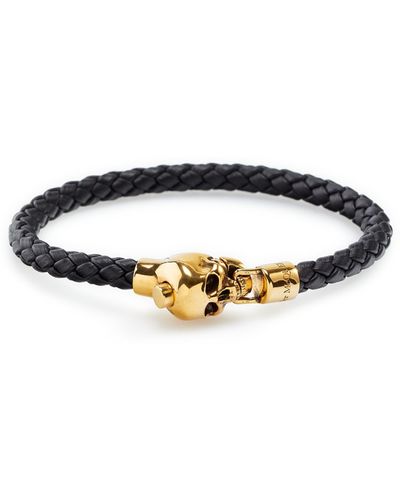 Alexander McQueen Bracelet tressé en cuir - Multicolore