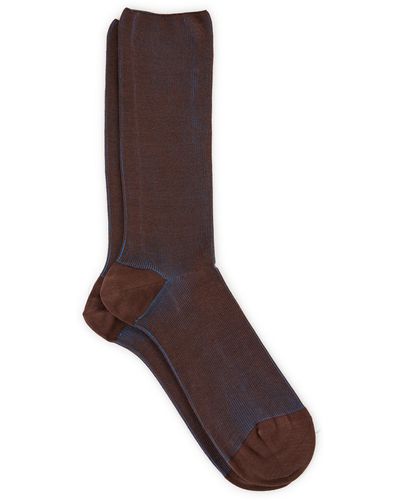 Doré Doré Chaussettes hautes à motif - Marron