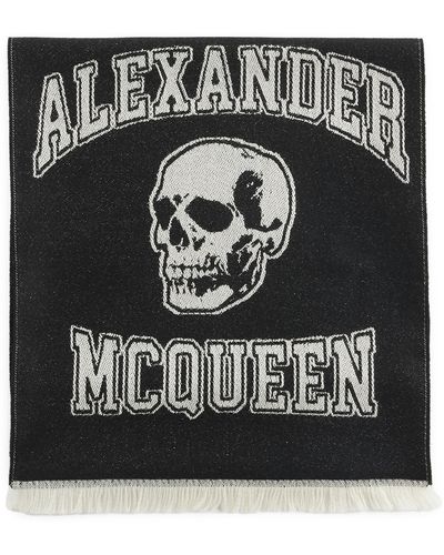 Alexander McQueen Echarpe à logo - Noir