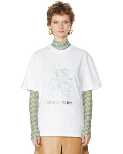 PRIVATE POLICY T-shirt Aphrodite Line Art en coton - Blanc