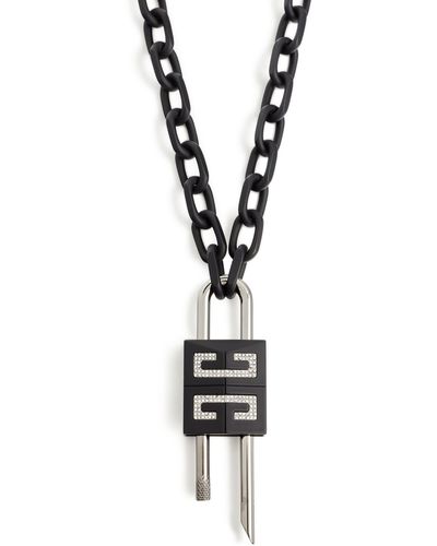 Givenchy Collier pendentif cadenas - Noir