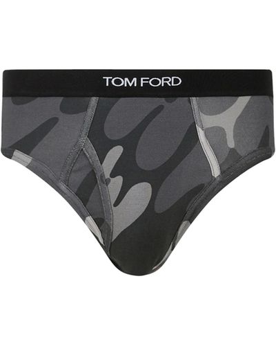 Tom Ford Slip brief imprimé en coton - Noir
