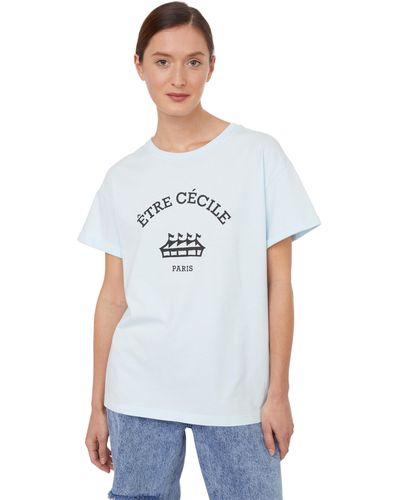 Être Cécile T-shirt à logo en coton | Bleu - Blanc