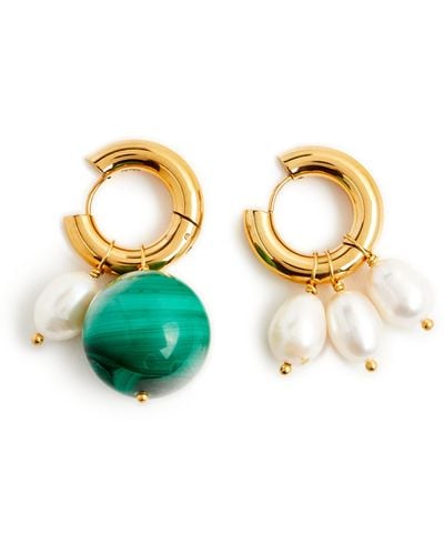 Timeless Pearly Boucles d'oreille avec pierre et perles | - Multicolore