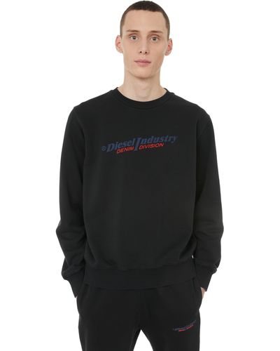 DIESEL Sweatshirt à logo en coton - Noir