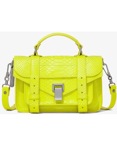 Proenza Schouler Carved Python Ps1 Tiny Bag - Yellow