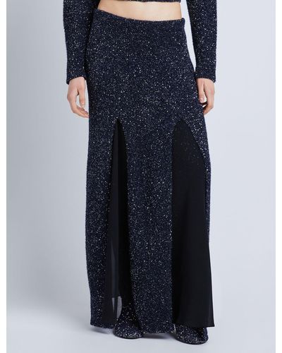 Proenza Schouler Technical Sequin Knit Skirt - Blue