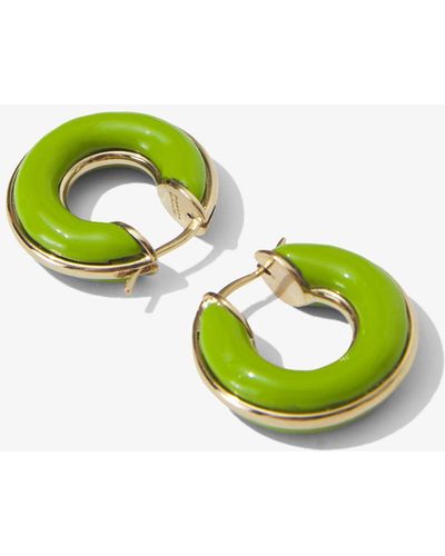 Proenza Schouler Enamel Mini Hoop Earrings - Green