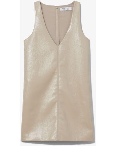 V-neck faux leather dress, RZ13607
