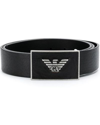 All-Over Eagle Two-Toned Reversible Belt by Emporio Armani at