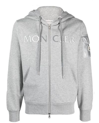 Mens Sweatshirts  Moncler Monogram Print Hoodie Black > Revalue
