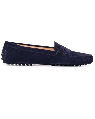 Tod's Gommino Driving Shoes In Suede - Blue