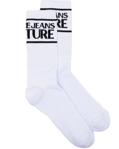 Versace Jeans Couture Logo-embellished Socks - White
