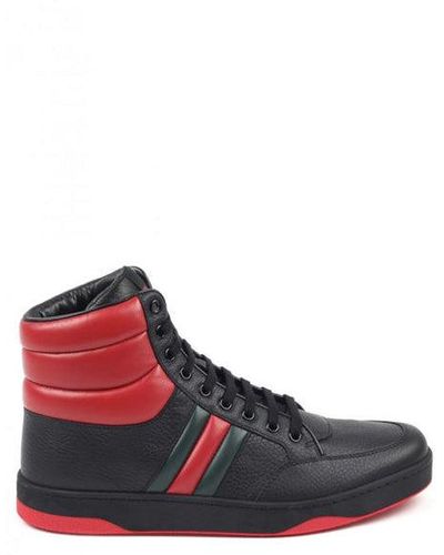 Gucci Black Original GG High Top Miro Soft Canvas Sneakers Men Sz 6 Fit Sz  9-9.5