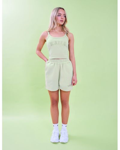 Public Desire Kaiia Logo Sweat Shorts Light Green