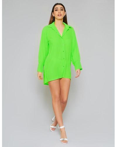 Public Desire Neon Green Shirt Dress