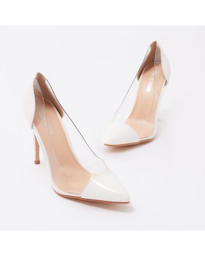 Public Desire Potion Perspex Court Heels In White Patent