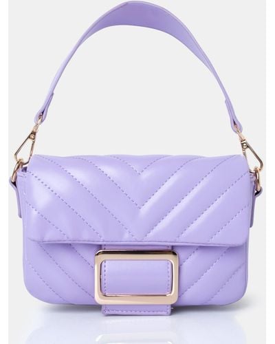 Public Desire The Harlow Lilac Quilted Buckled Grab Bag - Purple