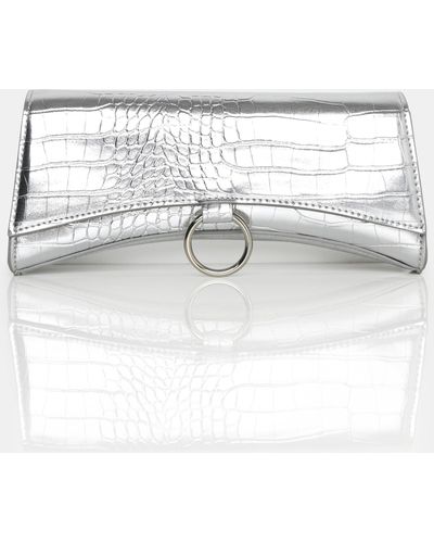 Public Desire The Kemi Silver Arched Crossbody Mini Handbag - Metallic