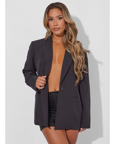 Public Desire Tailored Oversized Blazer Black - Blue