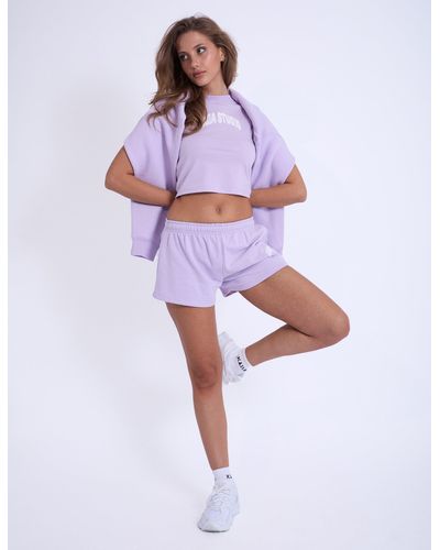 Public Desire Kaiia Studio Bubble Logo Mini Sweat Shorts Violet - Purple