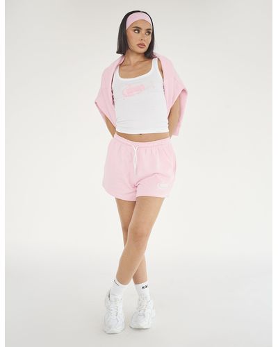 Public Desire Kaiia Star Bubble Logo Sweat Shorts Baby Pink