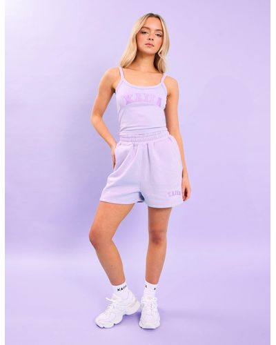 Public Desire Kaiia Logo Sweat Shorts Lilac - Purple