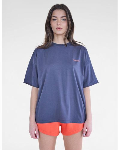 Public Desire Kaiia Studio Oversized T-shirt Charcoal - Blue