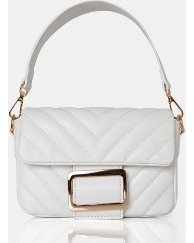 Public Desire The Harlow White Quilted Buckled Grab Bag - Multicolour