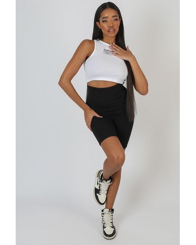 Public Desire High Waisted Jersey Cycling Shorts Black