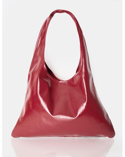Public Desire The Shadow Burgundy Slouchy Hobo Tote Bag - Red
