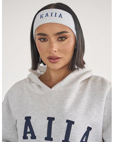 Public Desire Kaiia Logo Headband Light Grey Marl - Blue