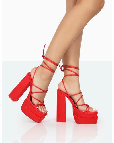 Buy London Rag Red High Heels Pumps Shoes at Amazon.in