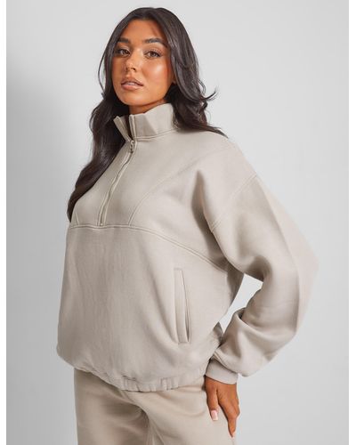 for Women Sweatshirt Oversized Half Zip Quarter Zip Pullover