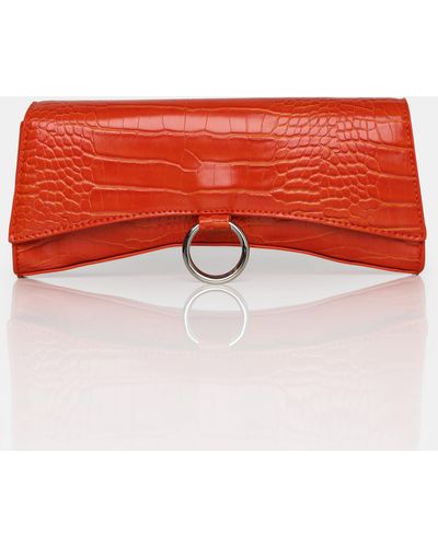 Public Desire The Kemi Orange Arched Crossbody Mini Handbag - Red