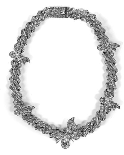 Public Desire Butterfly Necklace Silver - Metallic