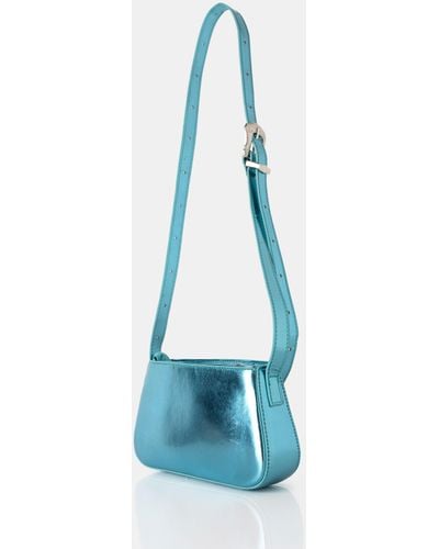 Public Desire The Kass Metallic Blue Western Adjustable Shoulder Crossbody Bag