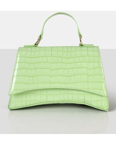 Public Desire The Remmy Green Croc Mini Handbag