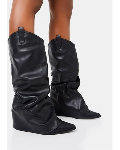 TOPSHOP Raya Pointed Knee Sock Boot in Black Lyst