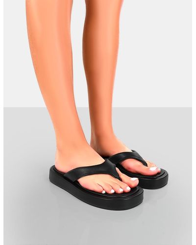 Public Desire Surfs Up Black Flatform Flip Flop Sandals
