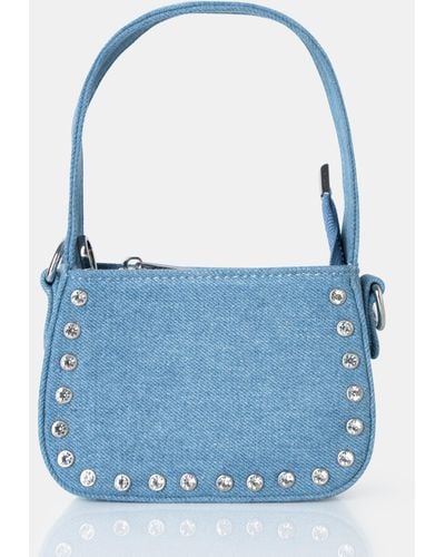 Public Desire Lee Blue Denim Studded Mini Bag